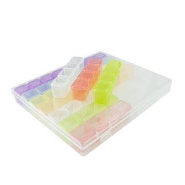 Контейнер для мелочей цветной со съемными ячейками 56шт